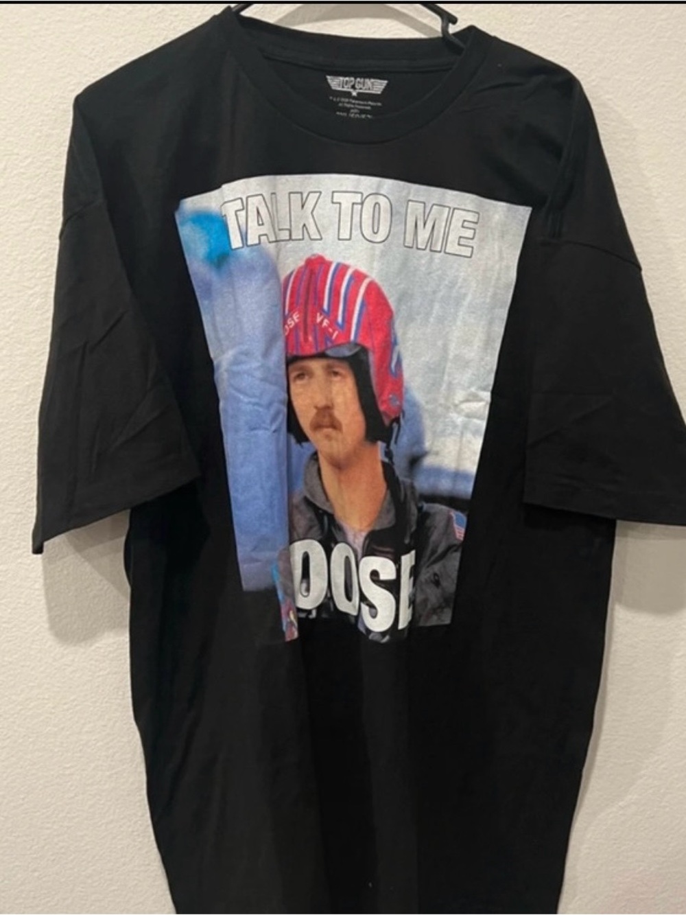 Black Graphic Tee Top Gun Shirt - Talk To Me